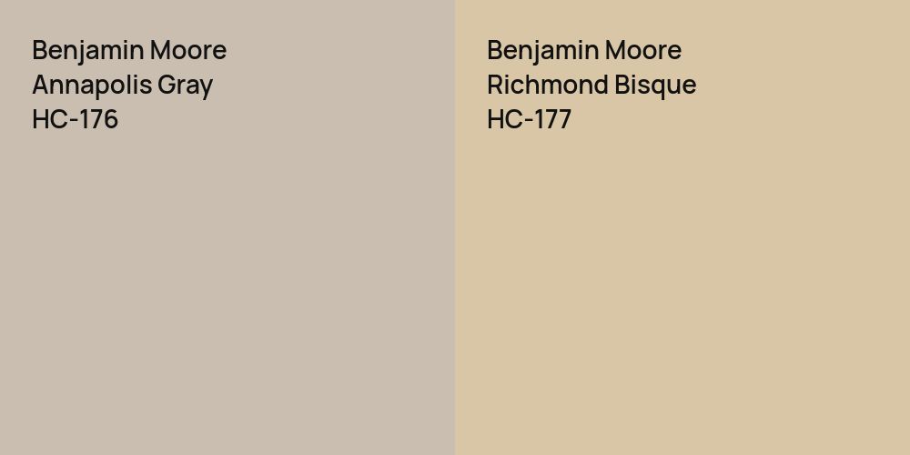 Benjamin Moore Annapolis Gray vs. Benjamin Moore Richmond Bisque