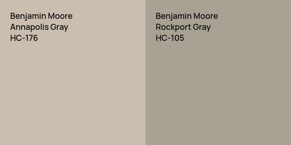 Benjamin Moore Annapolis Gray vs. Benjamin Moore Rockport Gray