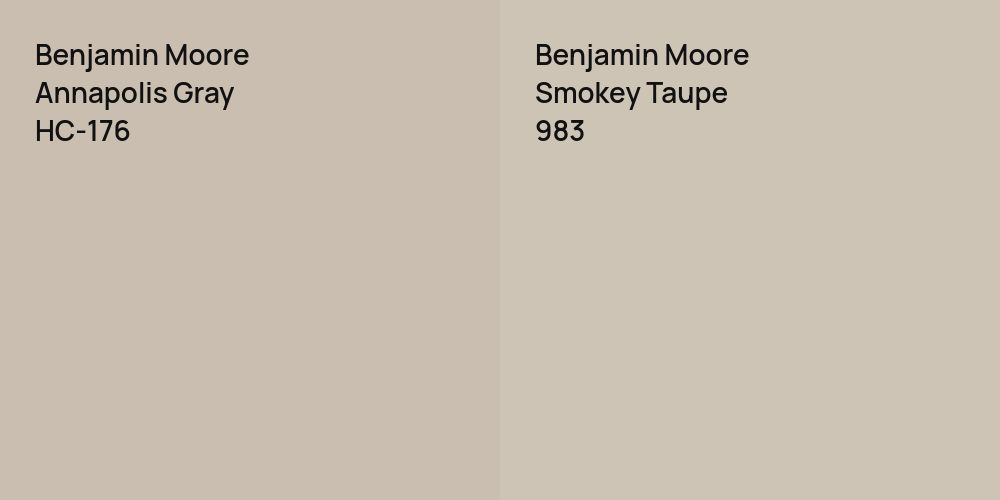 Benjamin Moore Annapolis Gray vs. Benjamin Moore Smokey Taupe