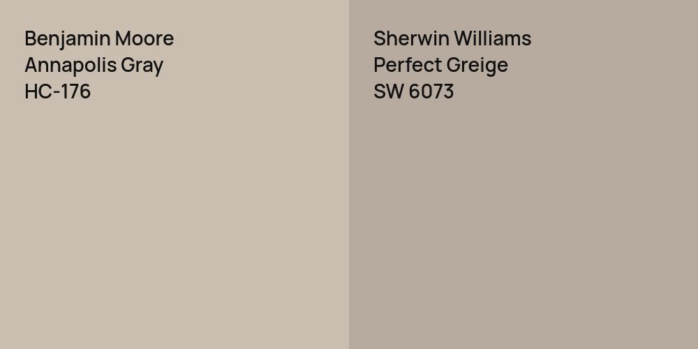 Benjamin Moore Annapolis Gray vs. Sherwin Williams Perfect Greige