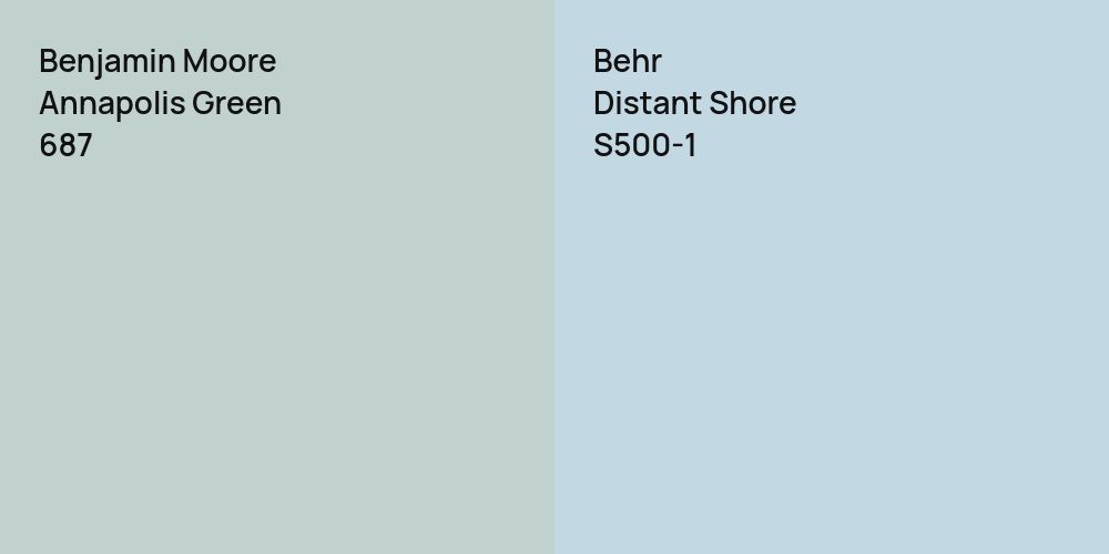 Benjamin Moore Annapolis Green vs. Behr Distant Shore