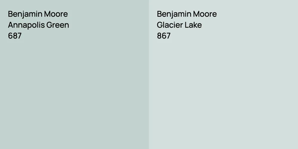 Benjamin Moore Annapolis Green vs. Benjamin Moore Glacier Lake