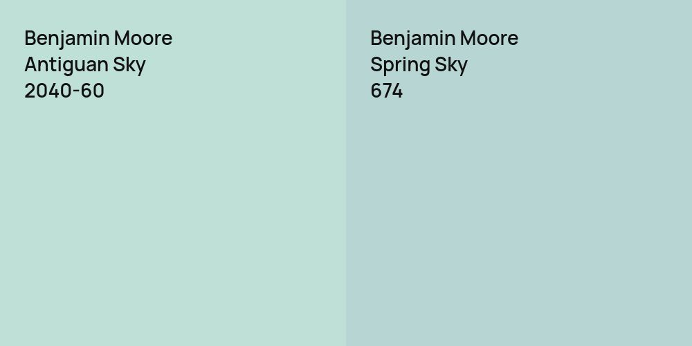 Benjamin Moore Antiguan Sky vs. Benjamin Moore Spring Sky