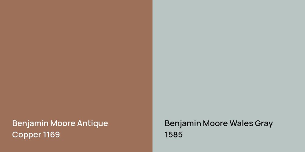 Benjamin Moore Antique Copper vs. Benjamin Moore Wales Gray