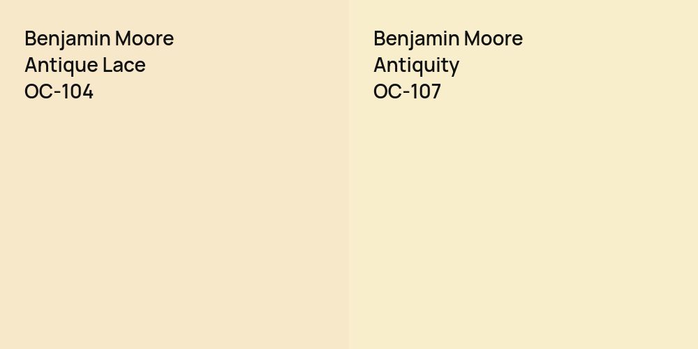 Benjamin Moore Antique Lace vs. Benjamin Moore Antiquity