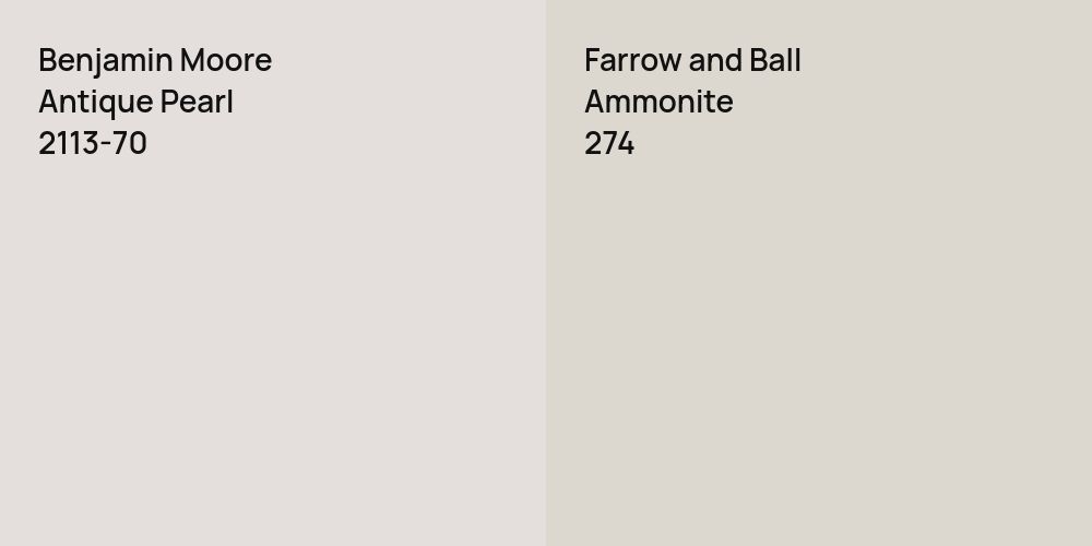 Benjamin Moore Antique Pearl vs. Farrow and Ball Ammonite