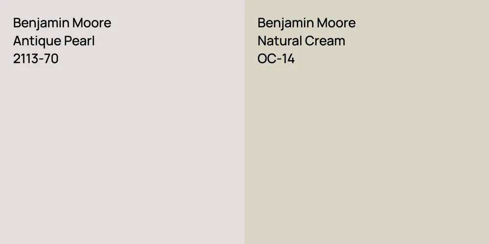 Benjamin Moore Antique Pearl vs. Benjamin Moore Natural Cream