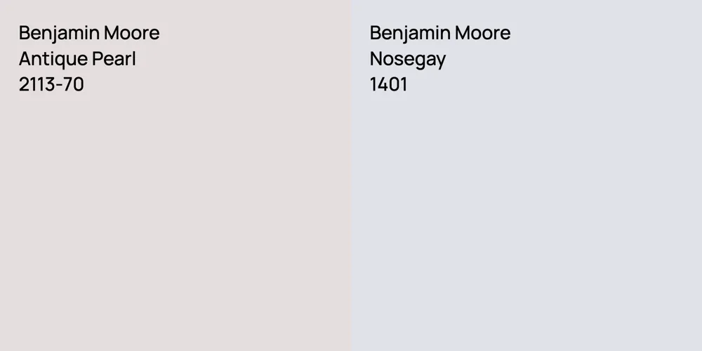 Benjamin Moore Antique Pearl vs. Benjamin Moore Nosegay