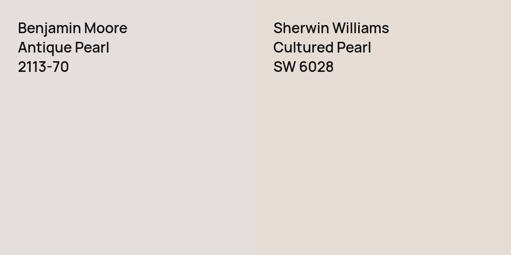 Benjamin Moore Antique Pearl vs. Sherwin Williams Cultured Pearl