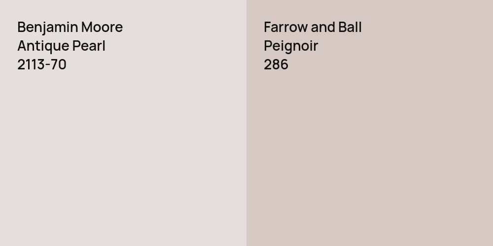 Benjamin Moore Antique Pearl vs. Farrow and Ball Peignoir