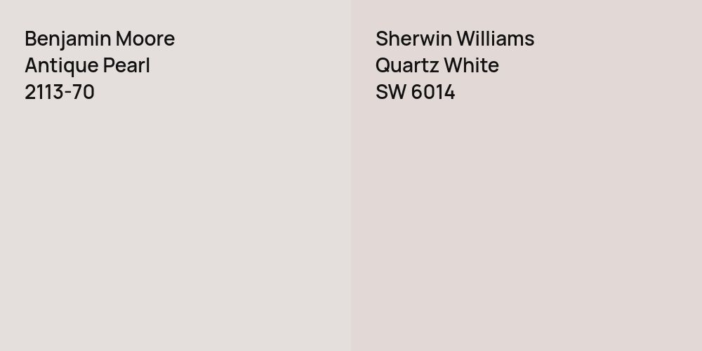 Benjamin Moore Antique Pearl vs. Sherwin Williams Quartz White