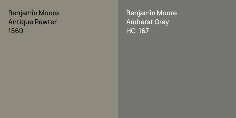 Benjamin Moore Antique Pewter vs. Benjamin Moore Amherst Gray