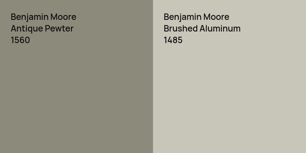 Benjamin Moore Antique Pewter vs. Benjamin Moore Brushed Aluminum