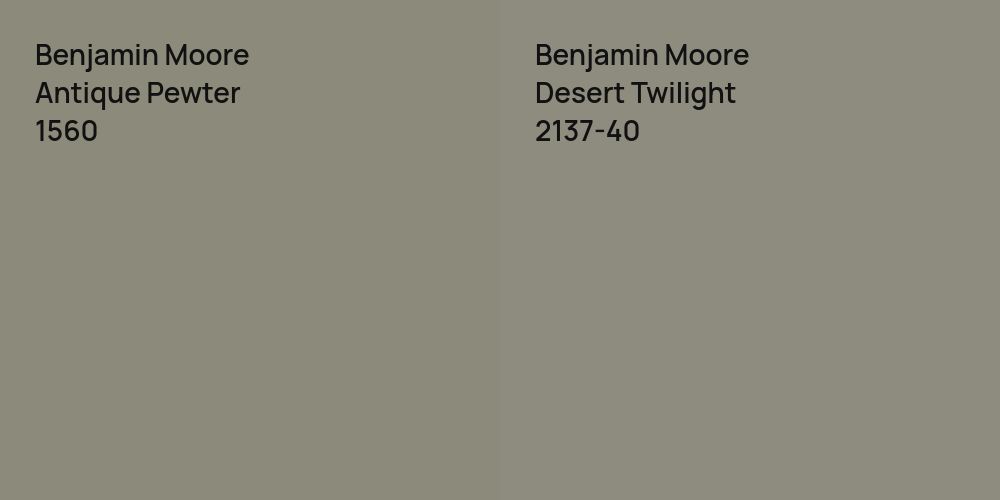 Benjamin Moore Antique Pewter vs. Benjamin Moore Desert Twilight