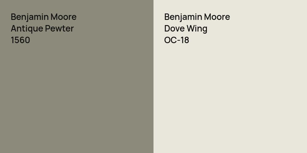 Benjamin Moore Antique Pewter vs. Benjamin Moore Dove Wing