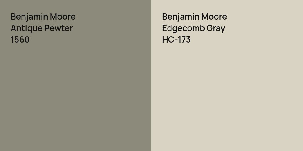 Benjamin Moore Antique Pewter vs. Benjamin Moore Edgecomb Gray