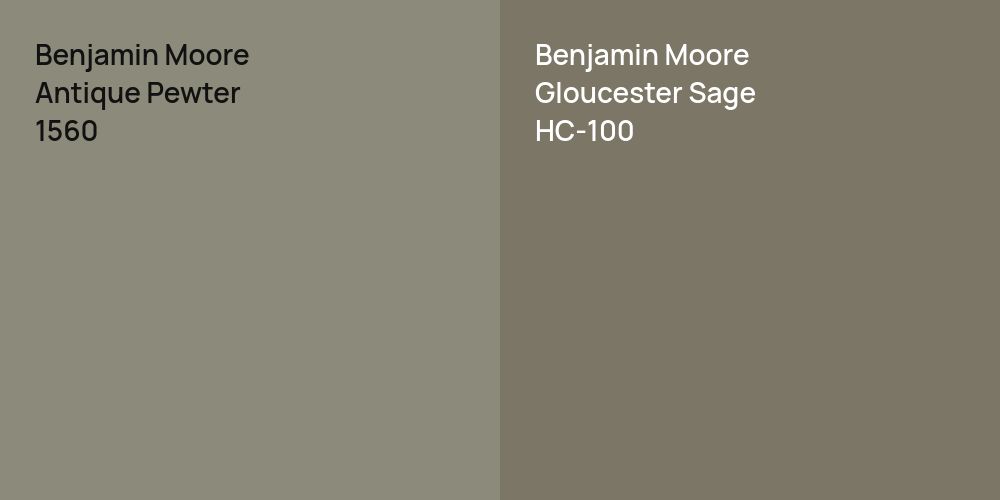 Benjamin Moore Antique Pewter vs. Benjamin Moore Gloucester Sage