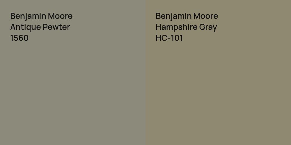 Benjamin Moore Antique Pewter vs. Benjamin Moore Hampshire Gray