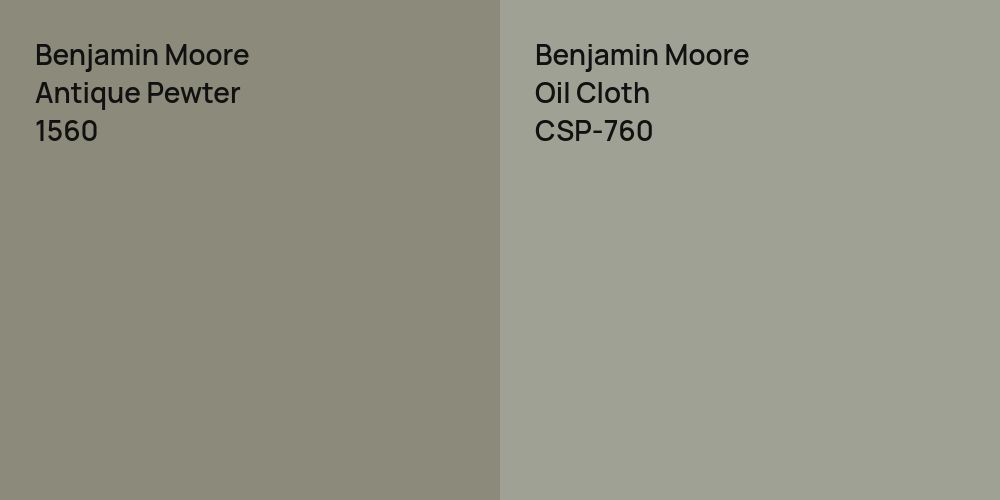 Benjamin Moore Antique Pewter vs. Benjamin Moore Oil Cloth