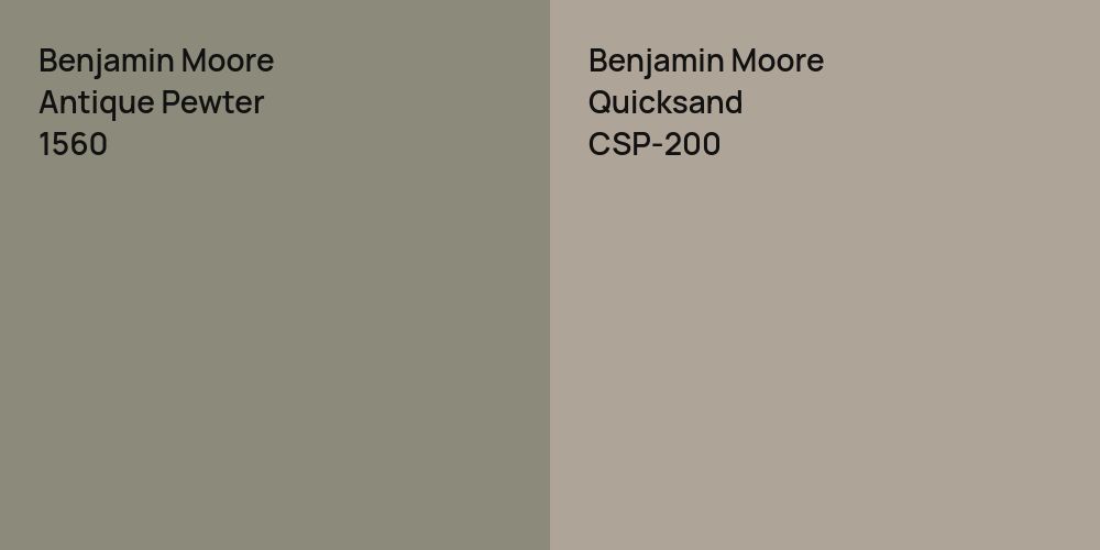 Benjamin Moore Antique Pewter vs. Benjamin Moore Quicksand