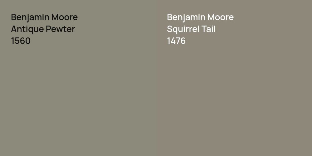 Benjamin Moore Antique Pewter vs. Benjamin Moore Squirrel Tail