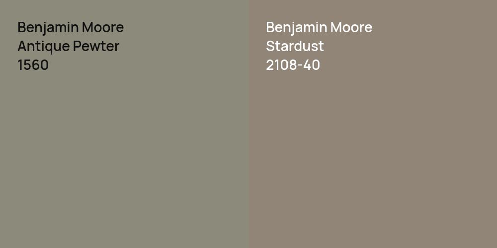 Benjamin Moore Antique Pewter vs. Benjamin Moore Stardust