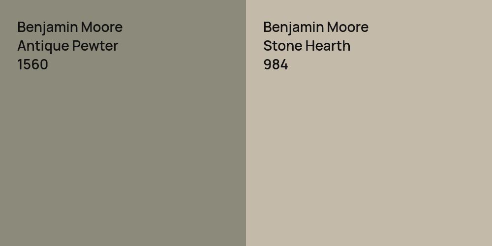 Benjamin Moore Antique Pewter vs. Benjamin Moore Stone Hearth