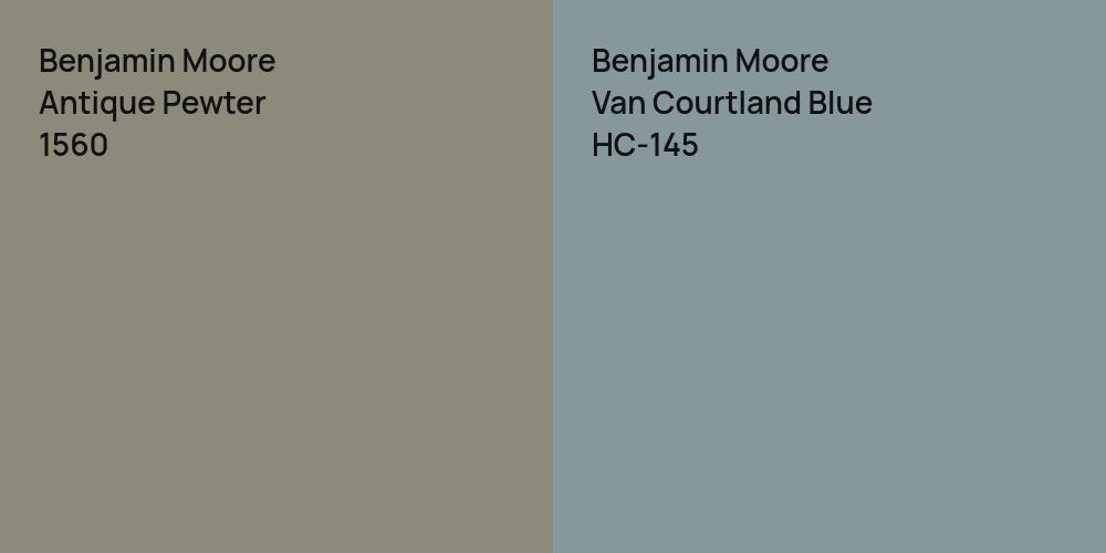 Benjamin Moore Antique Pewter vs. Benjamin Moore Van Courtland Blue