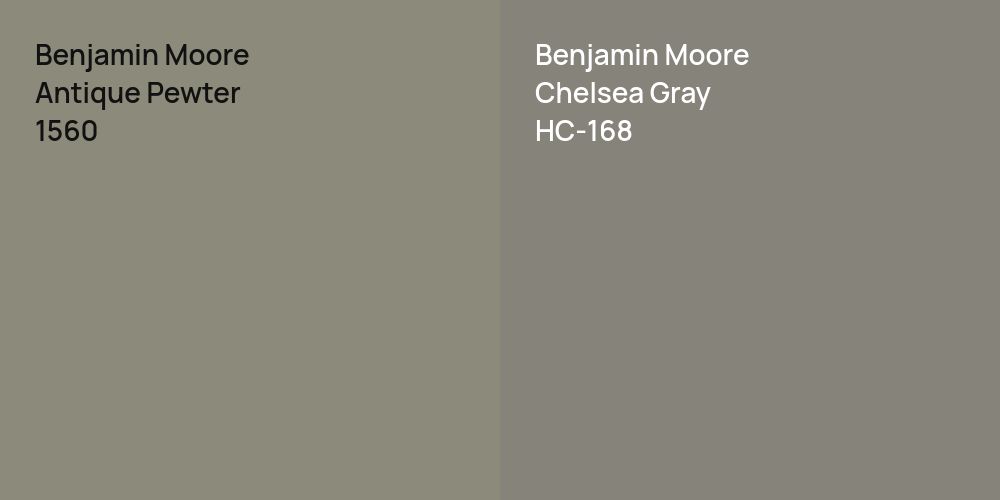 Benjamin Moore Antique Pewter vs. Benjamin Moore Chelsea Gray