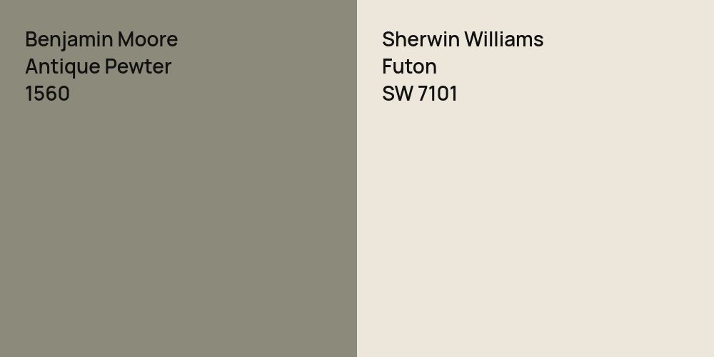 Benjamin Moore Antique Pewter vs. Sherwin Williams Futon