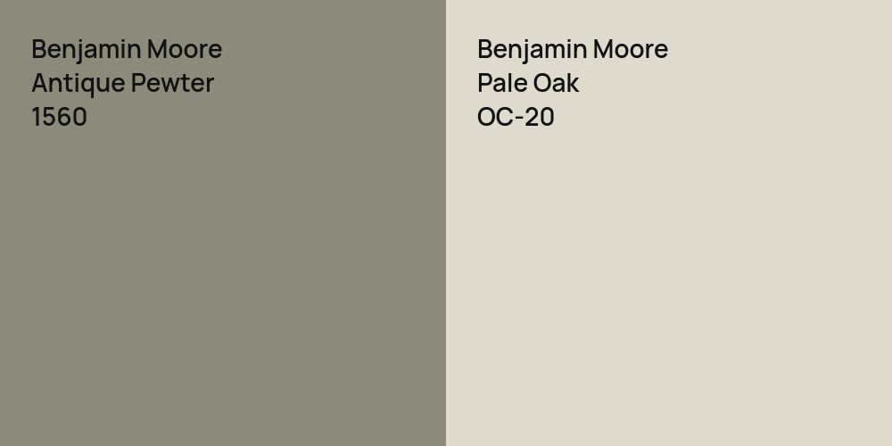 Benjamin Moore Antique Pewter vs. Benjamin Moore Pale Oak