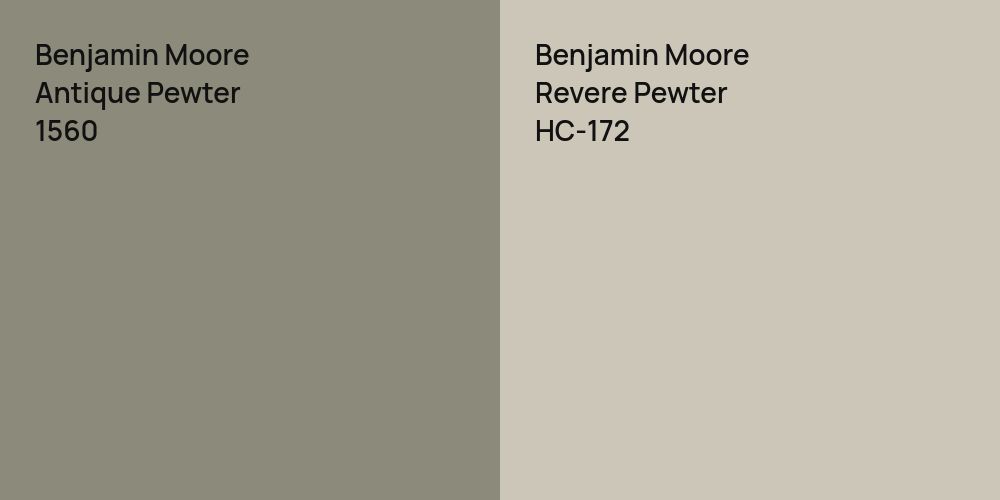 Benjamin Moore Antique Pewter vs. Benjamin Moore Revere Pewter