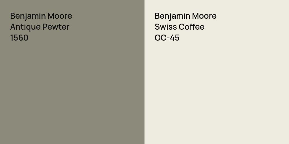 Benjamin Moore Antique Pewter vs. Benjamin Moore Swiss Coffee