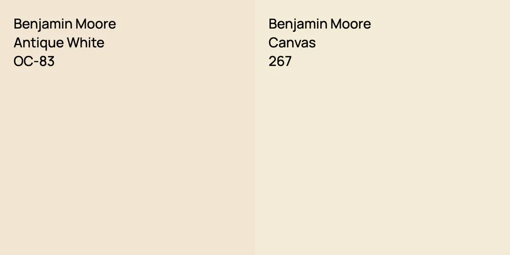 Benjamin Moore Antique White vs. Benjamin Moore Canvas