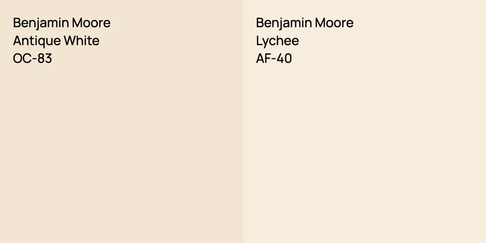 Benjamin Moore Antique White vs. Benjamin Moore Lychee