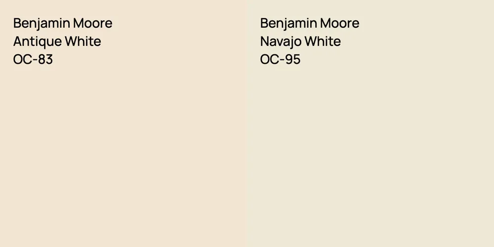 Benjamin Moore Antique White vs. Benjamin Moore Navajo White