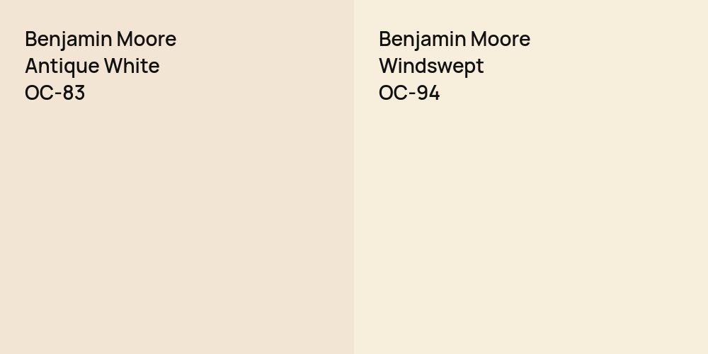 Benjamin Moore Antique White vs. Benjamin Moore Windswept