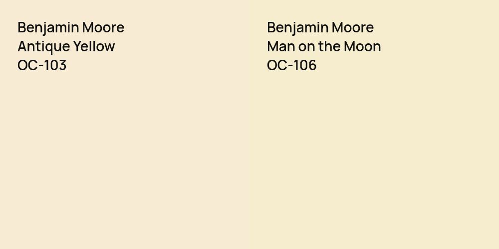 Benjamin Moore Antique Yellow vs. Benjamin Moore Man on the Moon