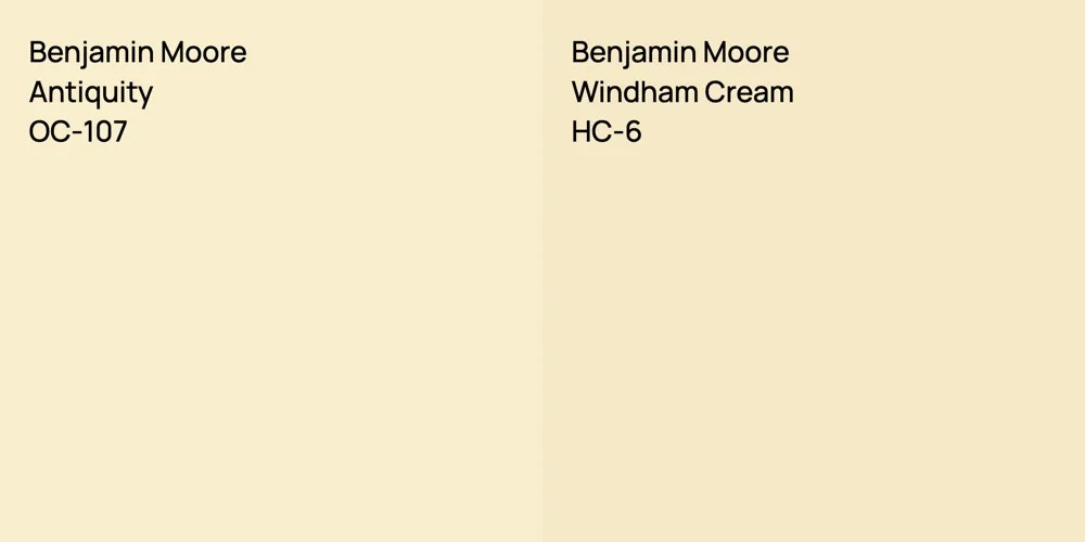 Benjamin Moore Antiquity vs. Benjamin Moore Windham Cream