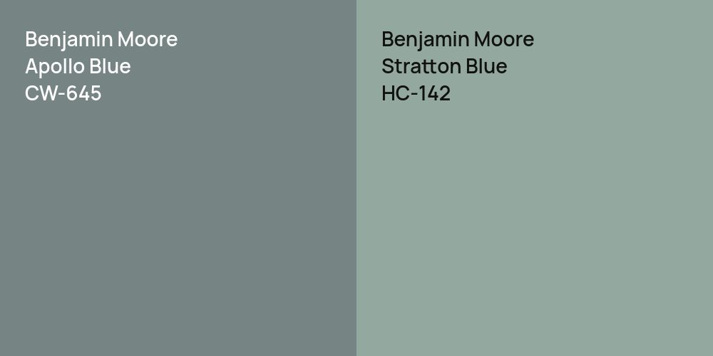 Benjamin Moore Apollo Blue vs. Benjamin Moore Stratton Blue