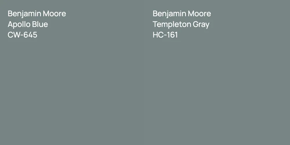 Benjamin Moore Apollo Blue vs. Benjamin Moore Templeton Gray