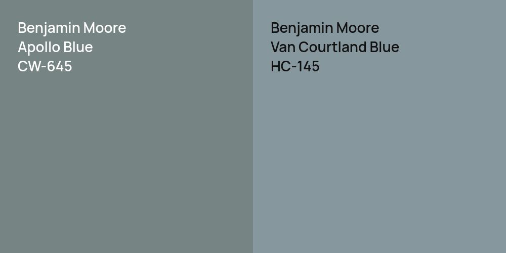 Benjamin Moore Apollo Blue vs. Benjamin Moore Van Courtland Blue