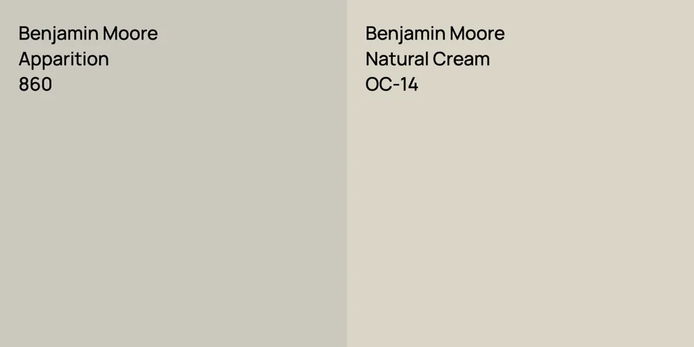 Benjamin Moore Apparition vs. Benjamin Moore Natural Cream