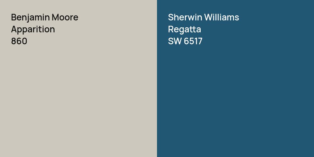 Benjamin Moore Apparition vs. Sherwin Williams Regatta