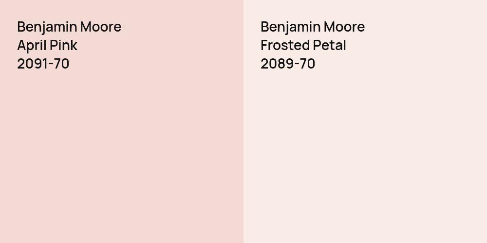 Benjamin Moore April Pink vs. Benjamin Moore Frosted Petal