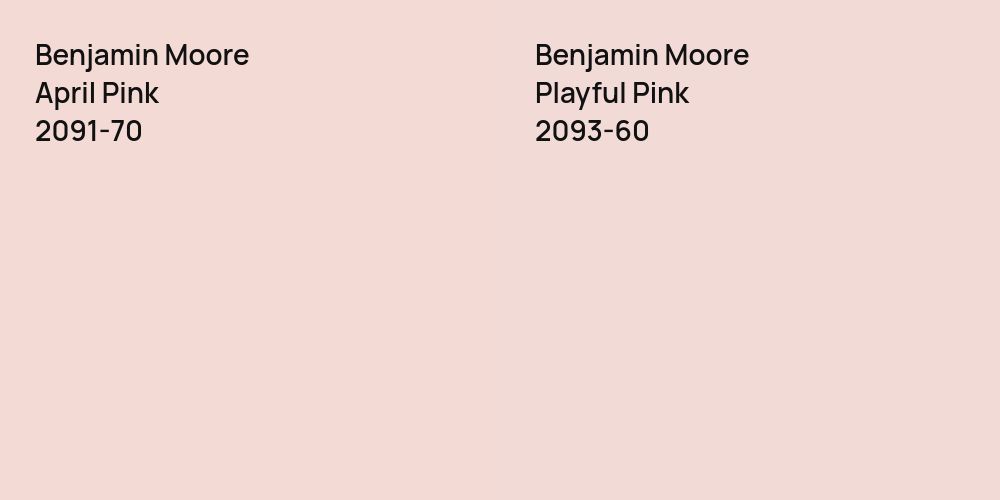 Benjamin Moore April Pink vs. Benjamin Moore Playful Pink