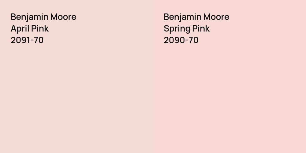 Benjamin Moore April Pink vs. Benjamin Moore Spring Pink