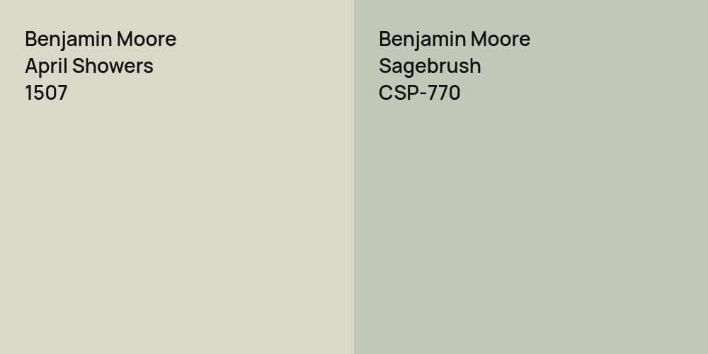 Benjamin Moore April Showers vs. Benjamin Moore Sagebrush