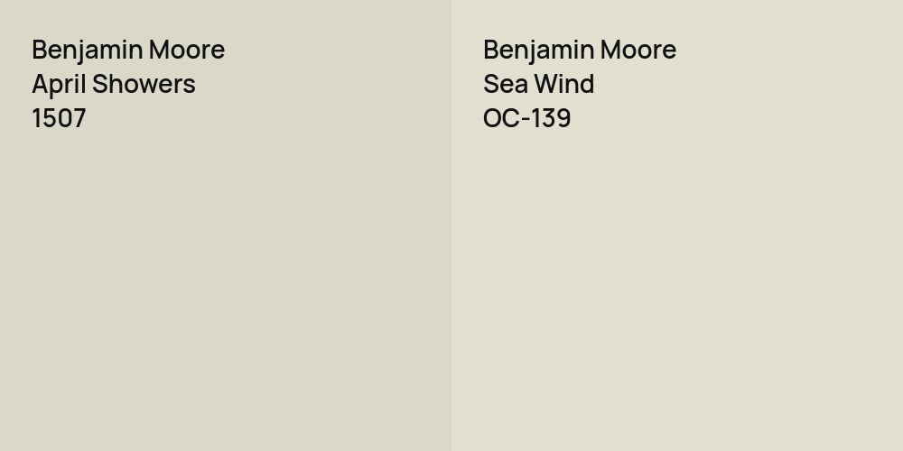 Benjamin Moore April Showers vs. Benjamin Moore Sea Wind