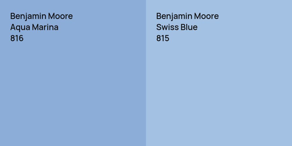 Benjamin Moore Aqua Marina vs. Benjamin Moore Swiss Blue